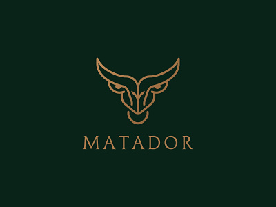 Matador Logo Design brand branding bull bulls clean design head icon identity illustration lineart logo logomark logotype luxury mascot matador spain symbol vector