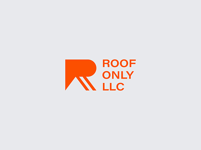 Roof Only LLC - Lettermark R Logo Design Concept bold brand identity branding building business commercial construction house letter letter r lettermark llc logo design logomark modern residential roof roofing company rooftop simple