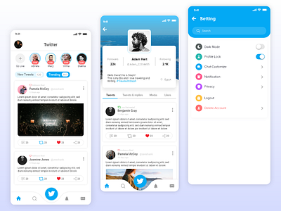 Twitter Redesign app app design app ui app ui ux application design appui design appuiux branding design interface deign social app twitter android twitter ios twitter redesign ui uiux