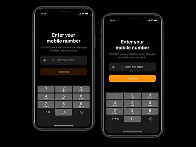 Verification authenticate authentication dark darkmode ios login mobile mobile ui text ui user interface ux verification