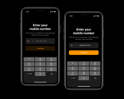 Verification authenticate authentication dark darkmode ios login mobile mobile ui text ui user interface ux verification