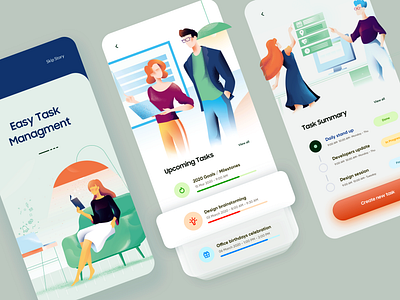 Task Management App Design android app animation app design dubai designer freelance designer illustraion ios app manage management app mobile mobile ui product design summary task task management to do app typogaphy ui ux web design