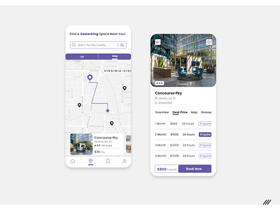 Coworking Space Booking app booking challenge coworking space design designwich designwich school ui ui design ux