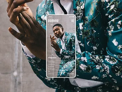 Domino app clean concept flat minimal mobile mobile design photography portfolio typography ui ux