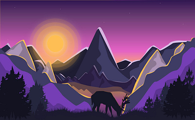 the mountains design flat illustration minimal vector