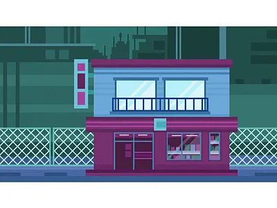 Cyber Shop - Apikatri adobe apikatri blue concept cyber house illustration illustrator industrial landscape like love purple shop simple sisiimaji vector