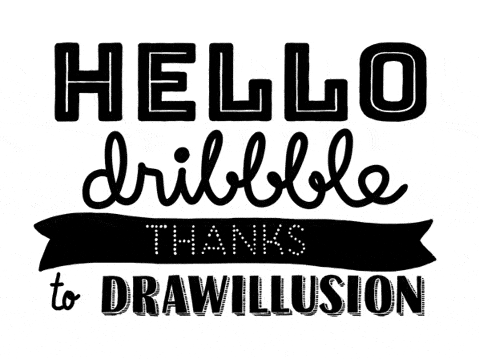 hello, dribbble! animation drawing gif illustration