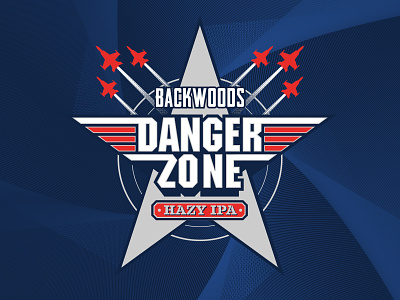 Danger Zone airforce america badge beer brewery craft beer danger zone design illustration jet logo star top gun usa