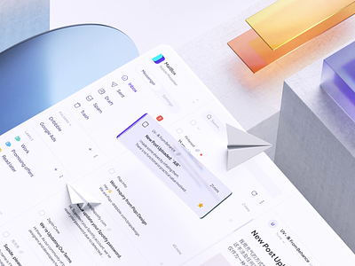 Cyberfear Project | MailBox 3d animation app art clean compose dashboard design email inbox mailbox menu message minimal motion design slider