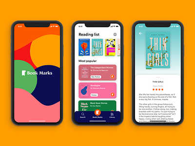 Book Marks : A reading app app books bookstore concept interaction design literature motion design product design reading app ui design ux design visual design