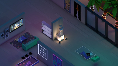 The Polysthetic Lab 2018 3d brand illustration low poly room studio