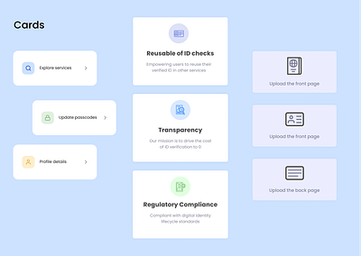 Cards UI - Xpass cards ui digital id kyc mobile