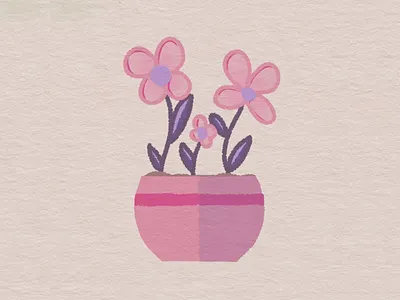PinkPot art artwork asset digital illustration flat illustration minimal