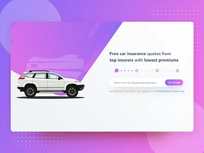 Car Insurance Pre Quote Screen app banner car insurance illustration insurance insurance app insurance company insurtech mobile app prequote prequote quote quotes rahul chauhan website