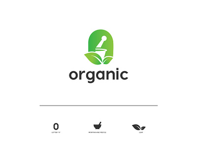 Organic logo concept brand identity branding business logo creative creative logo green logo herbal letter mark logo letter o lettermark logo design logo designer logotype medicine monogram mortar and pestle o letter logo organic symbol vector