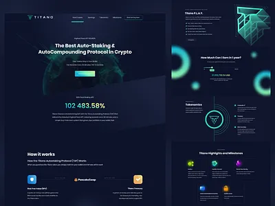 Titano Finance Website Redesign creative crypto cryptocurrency design finance green invest staking ui web web design website