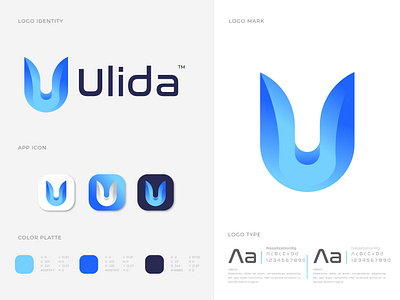 U letter logo design for concept ulida (unused) abstract agency app icon app logo brand and identity branding branding agency branding design business identity letter logo lettering logo logo mark logodesign logodesigns logotype minimal modern logo u u letter