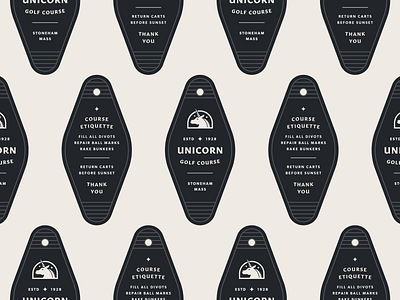 Unicorn Golf Course — 3 𝑜𝑓 3 boston branding clean design golf graphic design illustration key key tag logo typography unicorn vector