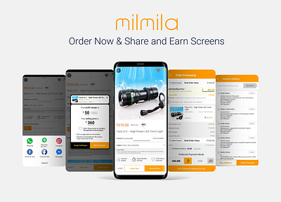 MilMila E Commerce APP app branding flat icon illustration minimal ux website