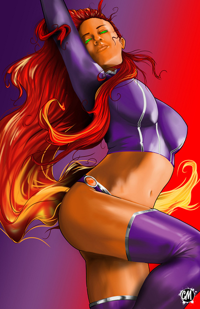 Starfire adobe illustrator clip studio paint comic art comic book digital art digital illustration digitalart illustration sexy women