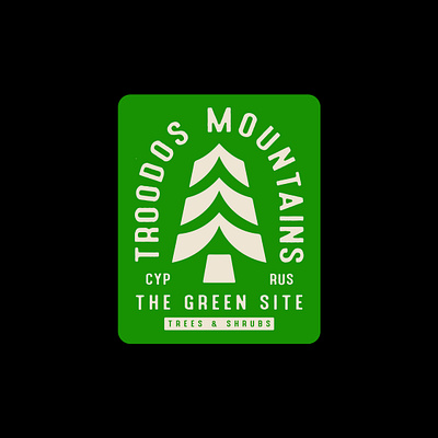 Green Site - Cyprus badge branding cyprus design green helvetica illustration logo logotype mountain sticker tree typography vector