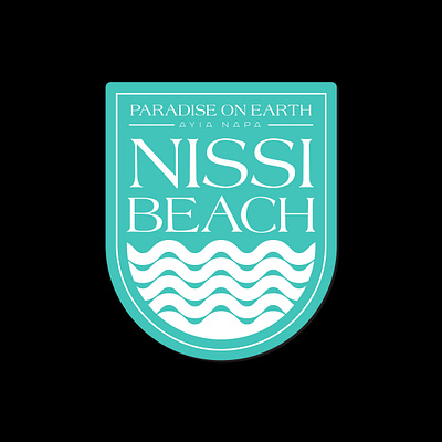 Nissi Beach Badge ayianapa badge badgedesign beach branding cyprus illustration logo logodesign logotype minimal sticker typography vector wave waves