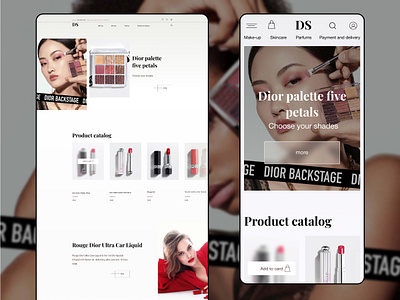 Online Cosmetics Store app appdesign branding design dior ecommerce ecommerce app ecommerce design figma makeup makeup artist mobile mobile ui uiux web web design website