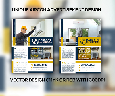 Unique air-con advertisement flyer design branding construction flyer design flyer design poster design service flyer typography vector