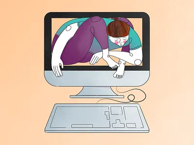 Stuck at Computer art computer digital drawing digital illustration drawing drawing art illustration illustration art illustrator life vector vector art vector illustration work