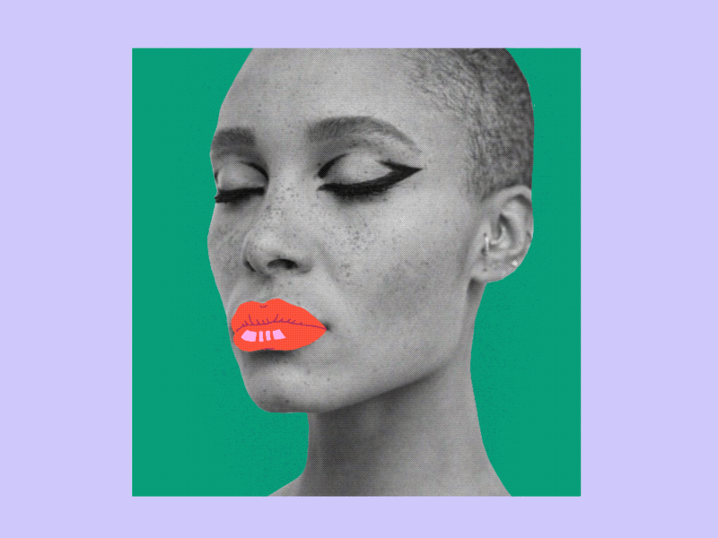 Adwoa Aboah adwoa aboah animated gif animation character illustration lips portrait procreate red lips red lipstick