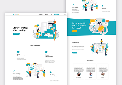 LevelUP It Center website designe design icon illustration logo minimal typography ui ux web website