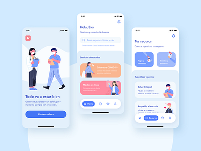 Insurance Design Concept app color doctor illustration inspiration insurance insurance app insurance company insurtech interface ios medical ui ui design ux uxdesign visual design