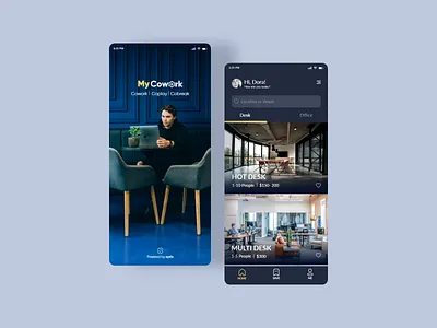 Coworking Space Booking App app dribbble minimal ui uiux userinterface ux website workspace