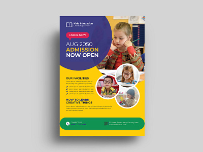 Kids Admission Flyer Template admission advertisement art class brochure camp children college corporate dancing class education flyer flyer junior kids flyer kids party kids school marketing open school