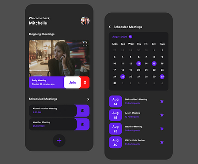 Conference App Design (Dark Mode) app branding chennai design food illustration meeting minimal ui uidesign