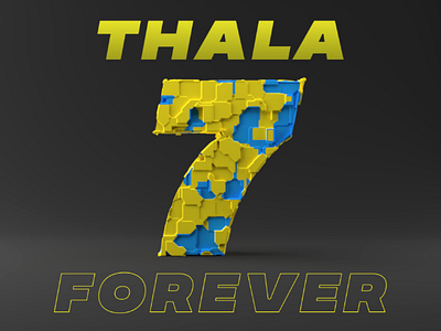 7 3d 3dart 7 aftereffects art blender cricket csk design dhoni india poster typography ui ux wallpaper yellow