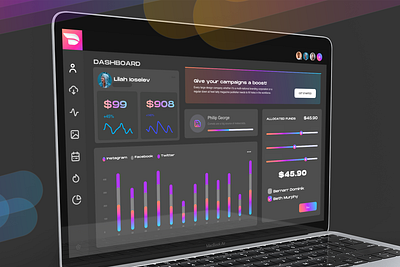 Dark Diginomaly Dashboard - Concept exploration in Webflow abstract analytics campaign dark dark mode dashboard data visualization dataviz gradients metrics multicolor webflow