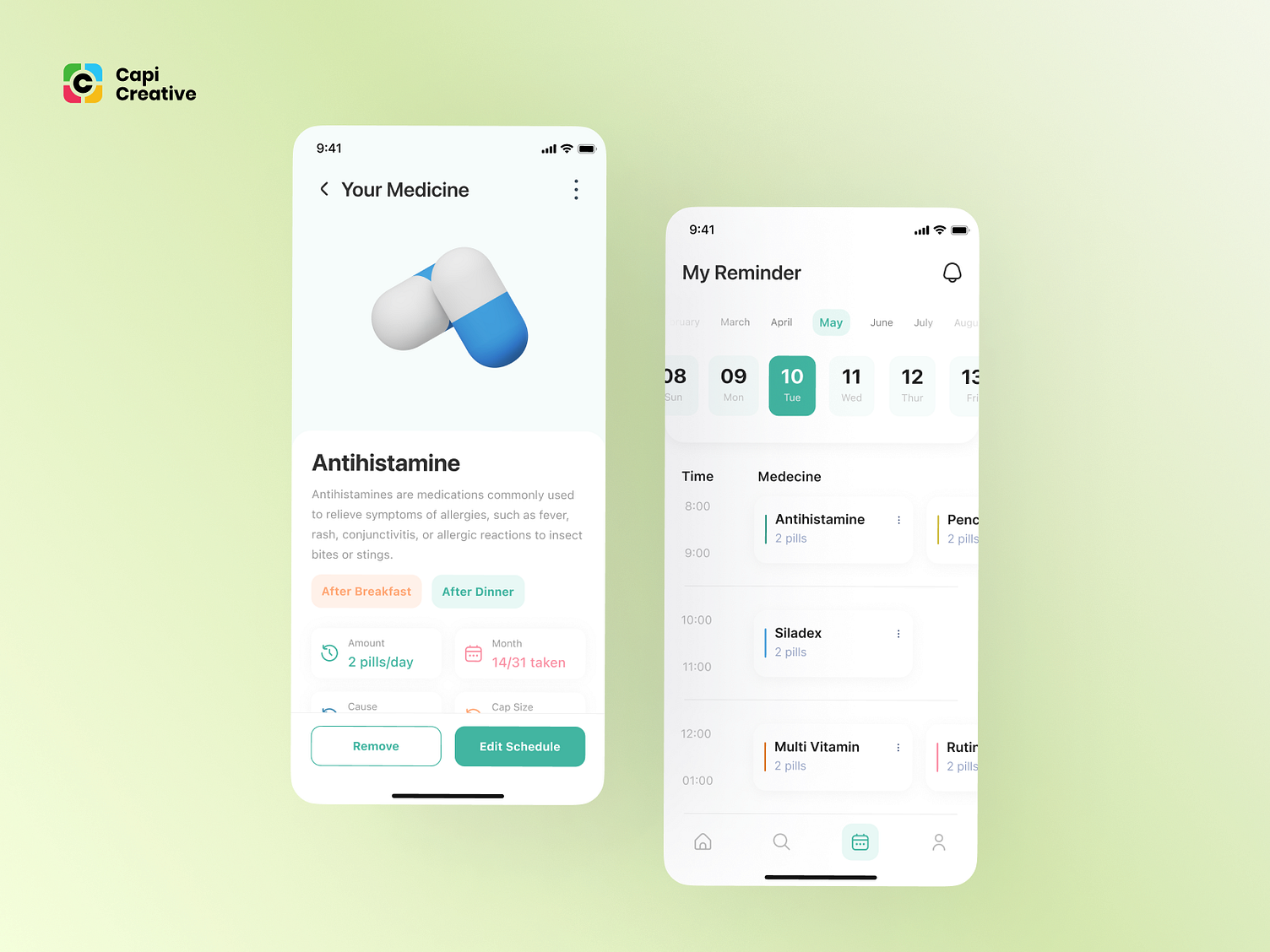 My Reminder Medication Reminder App by Capi Product on Dribbble