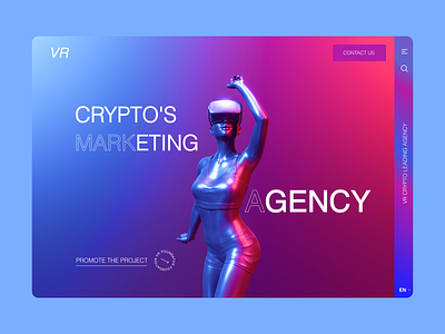 Three options for the first screen for a marketing agency agency blockchain crypto cryptocurrency cryptodesign dapp defi eth fintech marketing nft saas ui webdesign