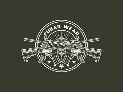 Fubar Wear logo branding design illustration ilustractor logo retro retro logo tshirt vector vintage vintage logo weapon weapon logo