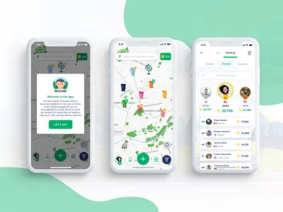 Fortunate Planet - Intermediary Screens clean game illustration leaderboard map minimalist modern nature onboarding product design recycling ui ux