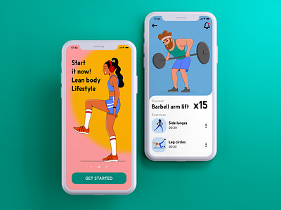 Training app app art design illustration illustrator minimal ui ux vector