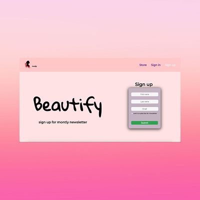 Sign up page 100 daily ui 100daychallenge beauty product beauty salon dailyui design newsletter sign in sign up sign up form sign up page sign up ui signup store app ui web