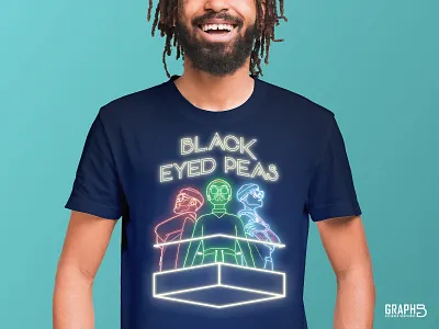 Dribbble Prompt N0. 43 : Black Eyed Peas colors design drawing graphictee illustration music neon sketch typogaphy