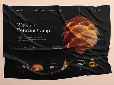 E-commerce - Pendant Lamp Header Design branding e commerce furniture landing page design graphic design hero section home decoration home decoration landing page interior design interior landing page design landing page landing page design light ln pendant lamp header design saas saas ui design ui ux