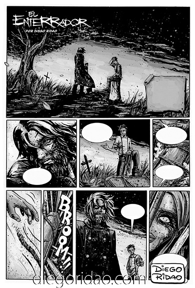 "Undertaker" comic diego ridao digital editorial illustration ink ridao
