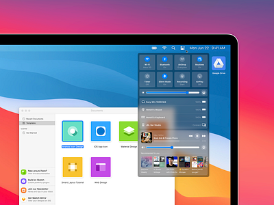 Big Sur - Control Centre Concept 😎 airdrop apple battery big sur bluetooth speaker concept essentials google ios ios app design macos product design prototype routine silent sketch sony spotify timer wifi