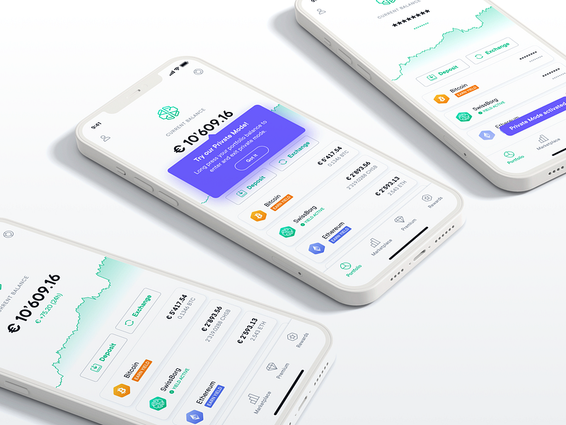 Private Mode **** android banking bitcoin browse crypto design fintech invest investment ios mobile mobile app portfolio private mode safety security share software ui