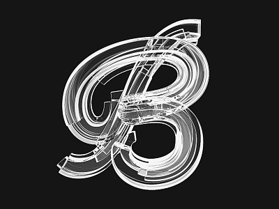 36 days of type B 36 days of type 36daysoftype 3d 3d art alphabet art c4d cinema 4d glass illustraion keyshot letering letter lettering lettering art type