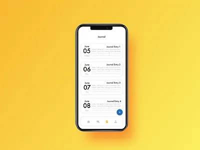 Holler: Journal app design flat ui ux